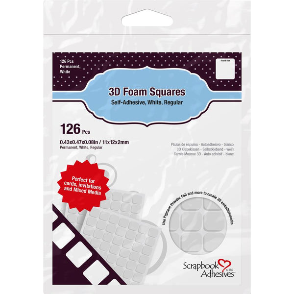Scrapbook Adhesives 3D Foam Squares Blanc .5x.5